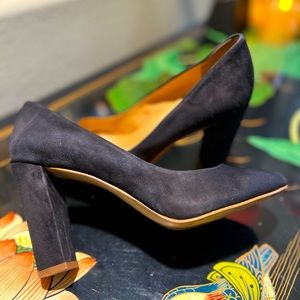 J. Crew Factory Olive Black Suede Pump Womens 8